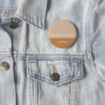 Badge Rond 5 Cm Blush Color Block Bridesmaid Button<br><div class="desc">Modern and minimal blush color block Bridesmaid button featuring a beautiful typography. Personalize for your bridal party or birthday shindig.</div>