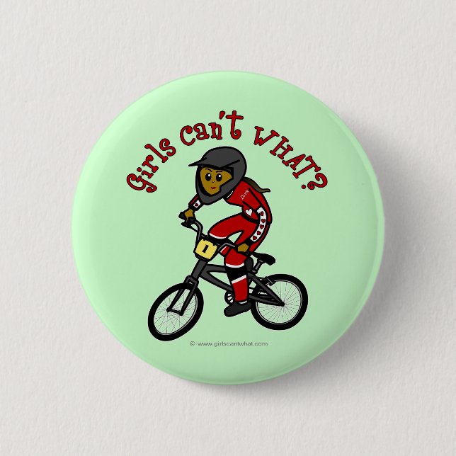 Badge Rond 5 Cm BMX (Filles rouges foncées) (Devant)