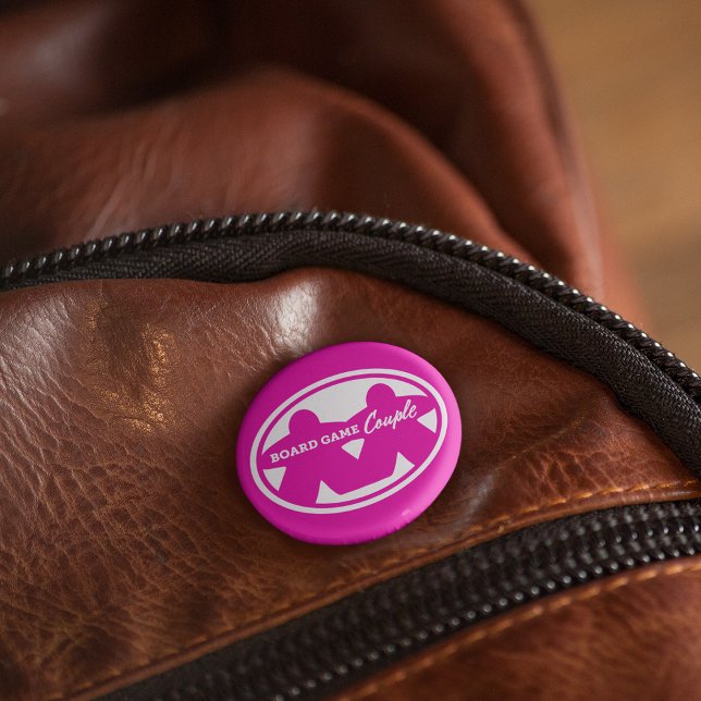 Badge Rond 5 Cm Board Game Couple White Frame Pin (Créateur téléchargé)