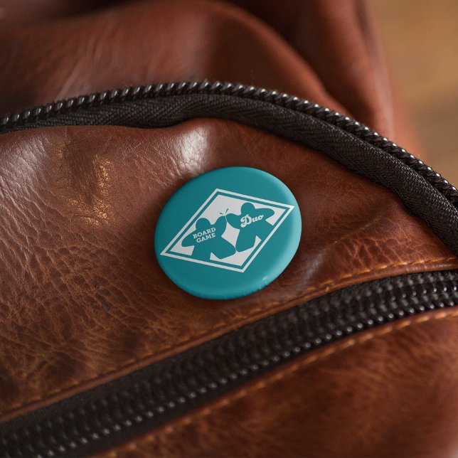 Badge Rond 5 Cm Board Game Duo White Frame Pin (Créateur téléchargé)