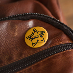 Badge Rond 5 Cm Board Game Player Black Frame Pin