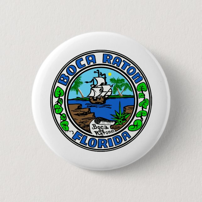 Badge Rond 5 Cm Boca Raton Floride (Devant)