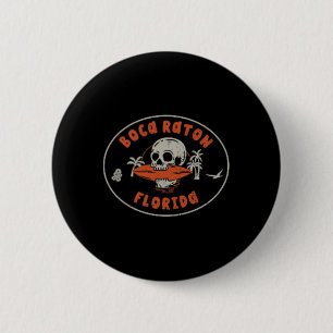 Badge Rond 5 Cm Boca Raton Floride Fl Vintage Surf Plage Avant Et