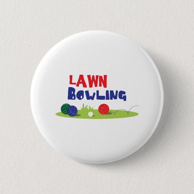 Badge Rond 5 Cm Bocce Ball Pelouse Bowling (Devant)