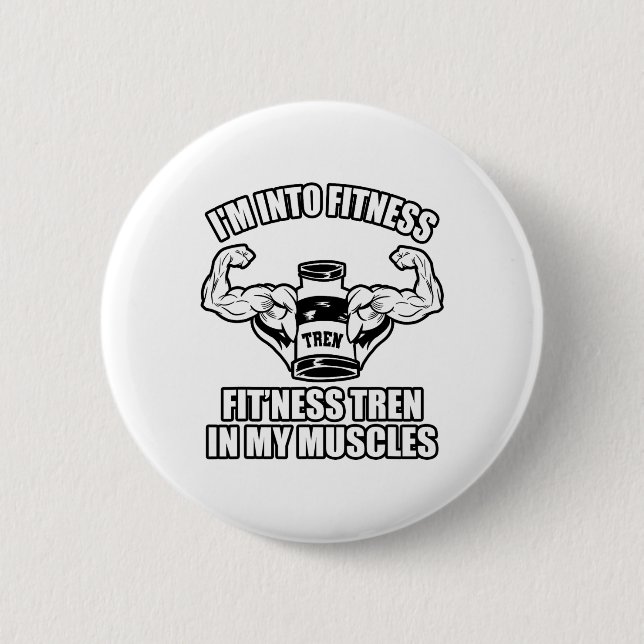 Badge Rond 5 Cm Bodybuilder drôle  (Devant)