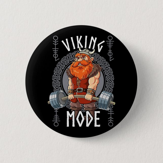 Badge Rond 5 Cm Bodybuilding en mode viking (Devant)