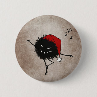 Badge Rond 5 Cm Boeuf de Noël au mal foncé