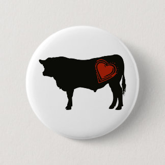 Badge Rond 5 Cm Boeuf noir d'Angus d'amour