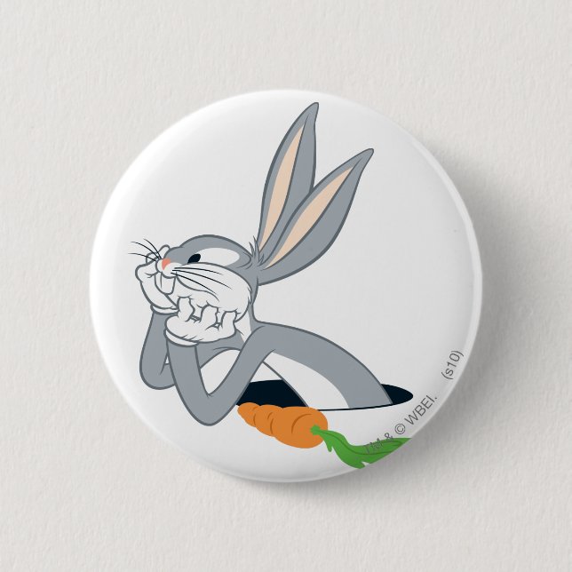 Badge Rond 5 Cm BOGS BUNNY™ avec carotte (Devant)