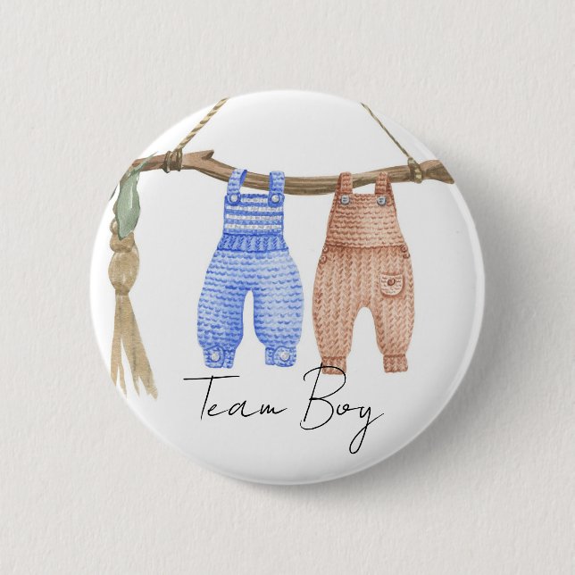 Badge Rond 5 Cm Bohemian Baby Clothes Team Boy Genre révéler (Devant)
