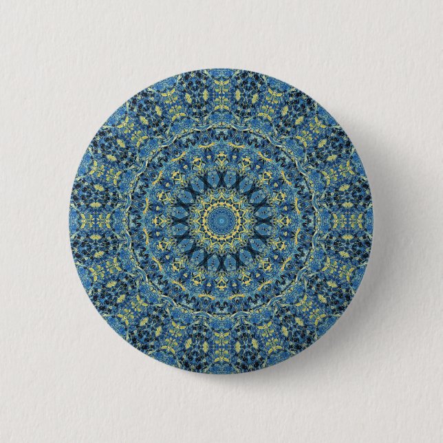Badge Rond 5 Cm Boho Abstrait Super Van Gogh Starry Nuit Mandala (Devant)