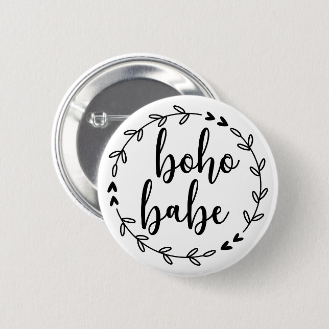 Badge Rond 5 Cm Boho Babe Wreath (Devant & derrière)