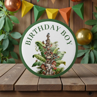 Badge Rond 5 Cm Boho Baby Safari Anniversaire Animaux