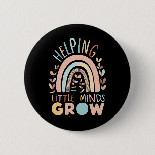 Badge Rond 5 Cm Boho de retour à l'école aider les petits esprits