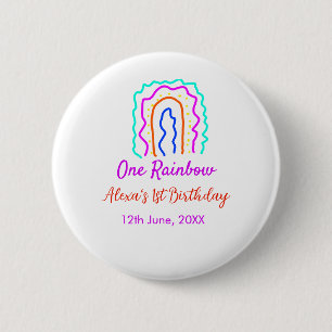 Badge Rond 5 Cm Boho Rainbow un anniversaire enfants brillant rétr