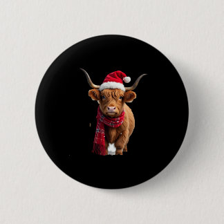 Badge Rond 5 Cm Boho Xmas Christmas Highland Cow T-Shirt (3)