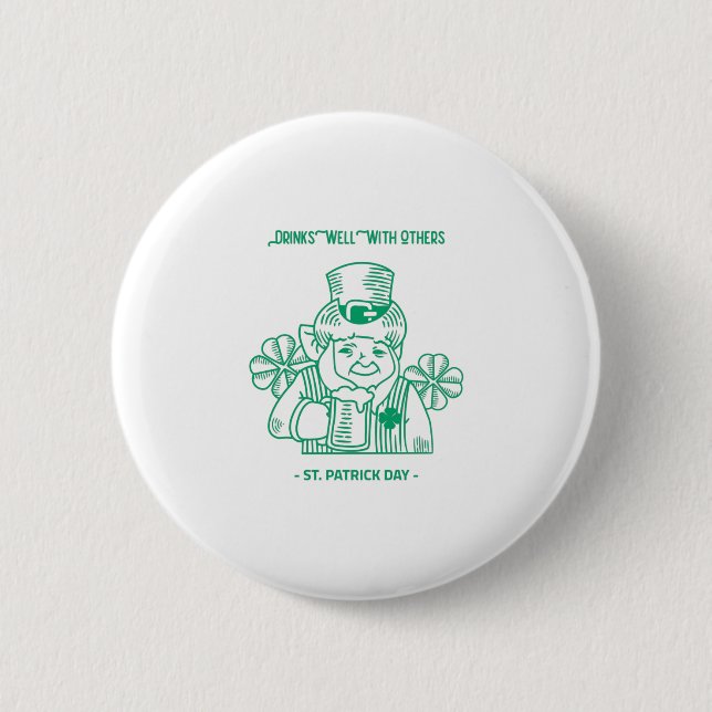 Badge Rond 5 Cm Boire Bien Avec Les Autres (Devant)