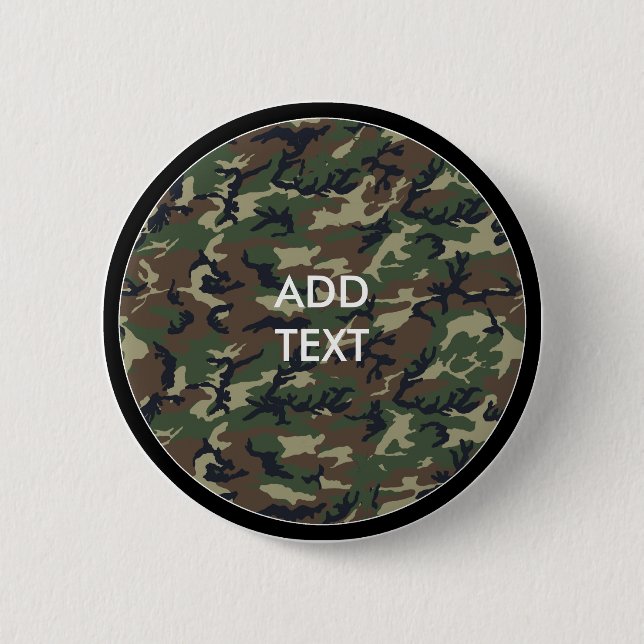 Badge Rond 5 Cm Bois de Camouflage (Devant)