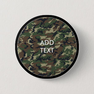 Badge Rond 5 Cm Bois de Camouflage