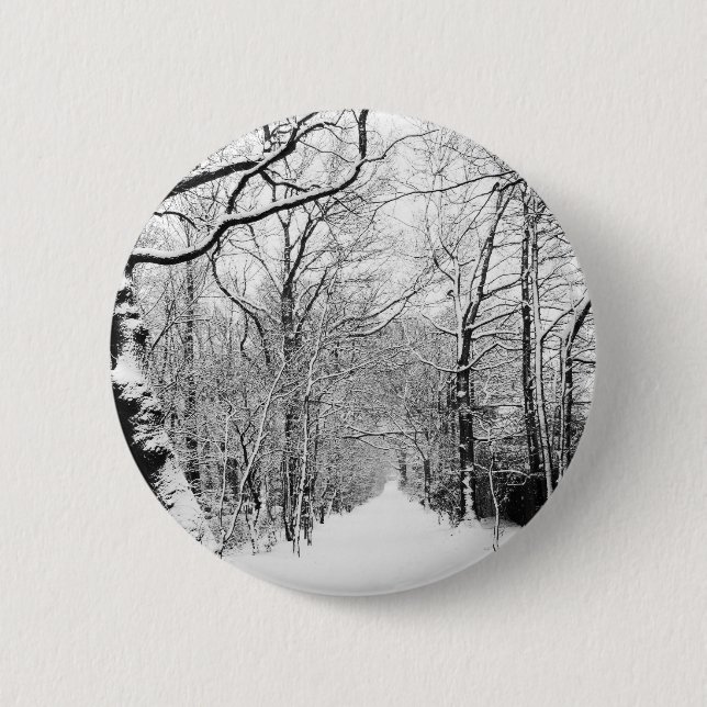 Badge Rond 5 Cm Bois d'hiver froid (Devant)