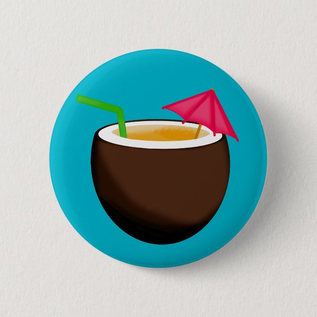 Badge Rond 5 Cm Boisson de noix de coco tropicale (Devant)