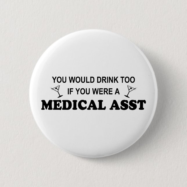Badge Rond 5 Cm Boisson trop - Asst Médicale (Devant)