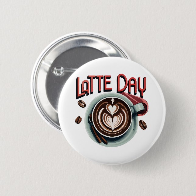 Badge Rond 5 Cm Boissons au café (Devant & derrière)
