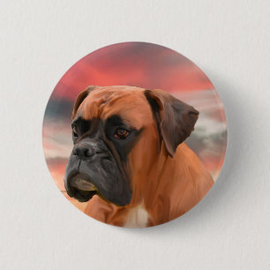 Badge Rond 5 Cm Boîte de Boxer Mignon Peinture à l'huile Couleur E