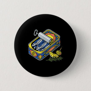 Badge Rond 5 Cm Boîte de sardines esthétique Euro été tapas foodie