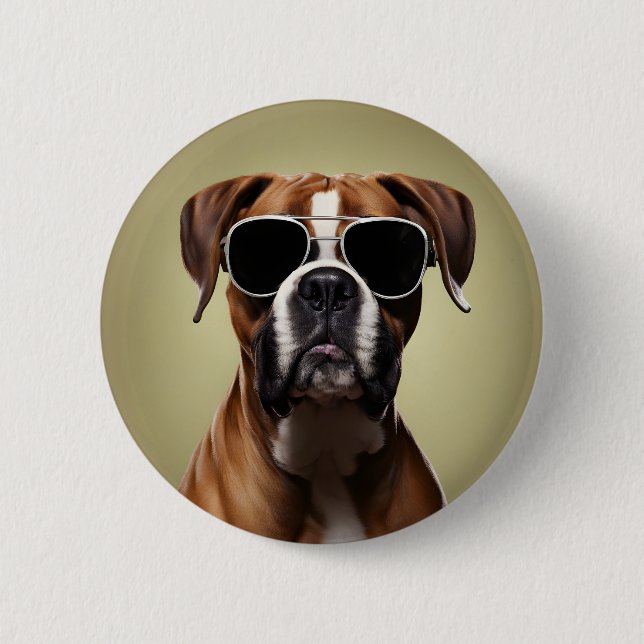 Badge Rond 5 Cm Boîte magnifique Chien (Devant)