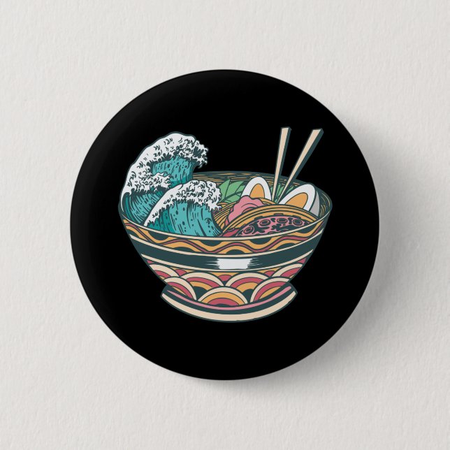 Badge Rond 5 Cm Bol de Ramen (Devant)