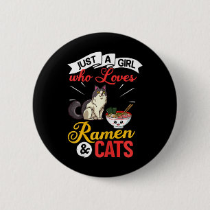 Badge Rond 5 Cm Bol de ramen pour chat Soupe japonaise aux nouille