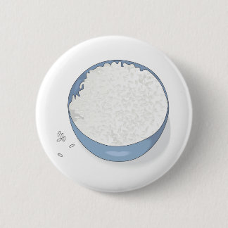 Badge Rond 5 Cm bol de riz blanc