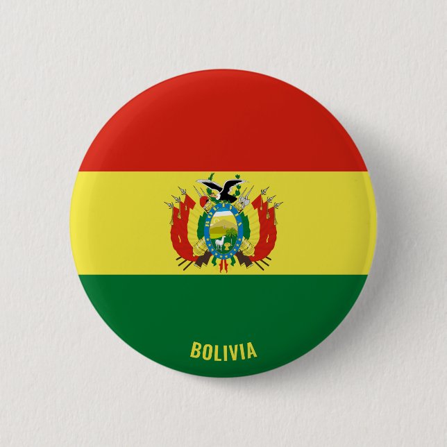 Badge Rond 5 Cm Bolivie Drapeau charmant patriotique (Devant)