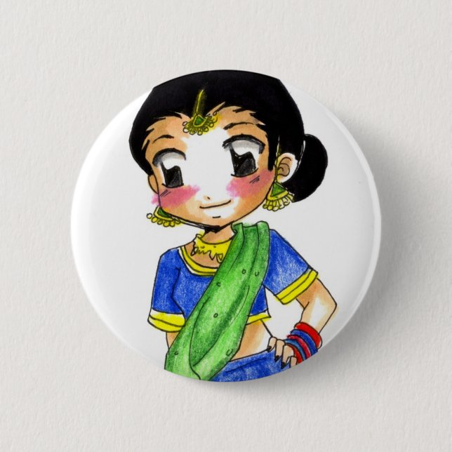 Badge Rond 5 Cm Bollywood - Loli (Devant)