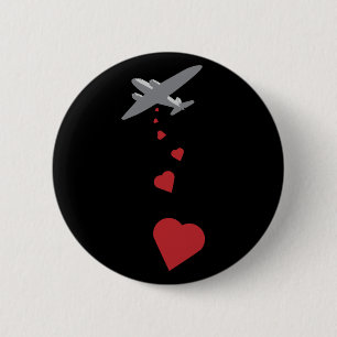 Badge Rond 5 Cm Bombardier de coeur - faites la guerre d'amour pas
