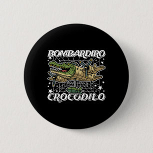 Badge Rond 5 Cm Bombardiro-crocodilo Italien brainrot Pas de mauva