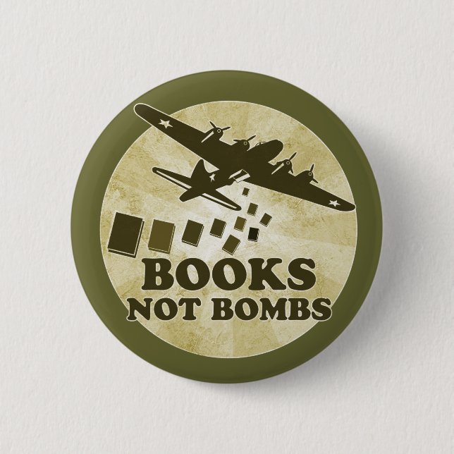 Badge Rond 5 Cm Bombes de livres pas (Devant)