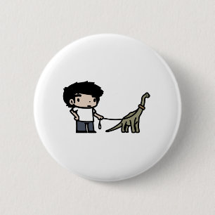 Badge Rond 5 Cm Bon Brachiosaurus