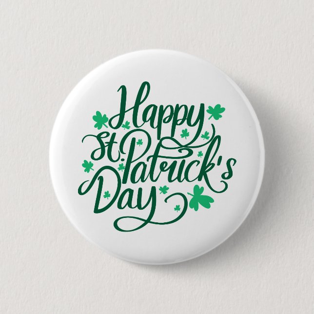 Badge Rond 5 Cm Bon Jour de la Saint Patrick (Devant)