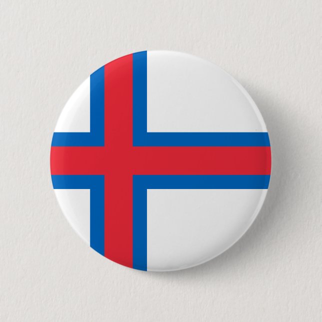 Badge Rond 5 Cm Bon marché ! Drapeau des îles Féroé (Devant)