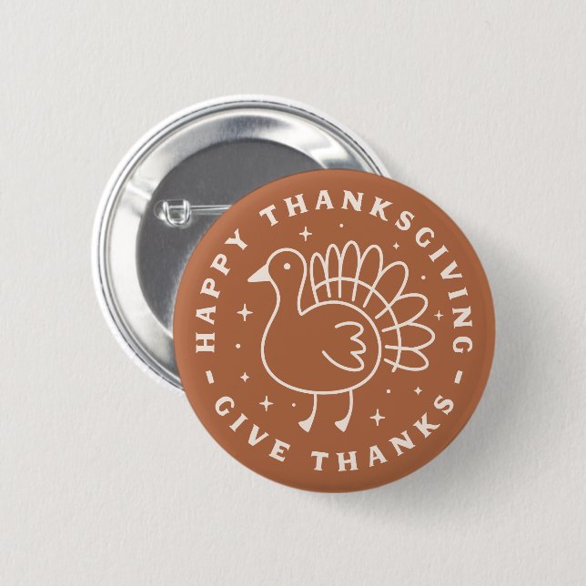 Badge Rond 5 Cm Bon thanksgiving merci (Devant & derrière)