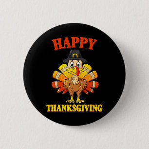 Badge Rond 5 Cm Bon thanksgiving Turquie Pèlerin Garçons Filles En