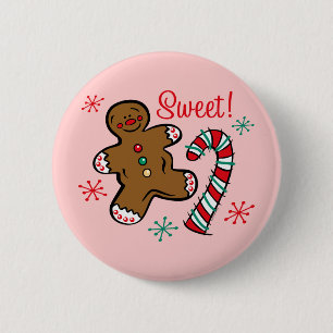 Badge Rond 5 Cm Bonbon à Noël