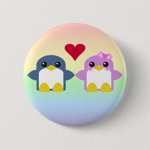Badge Rond 5 Cm bonbon d'amour de pingouin de kawaii tweety