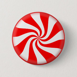 Badge Rond 5 Cm Bonbon de menthe rouge