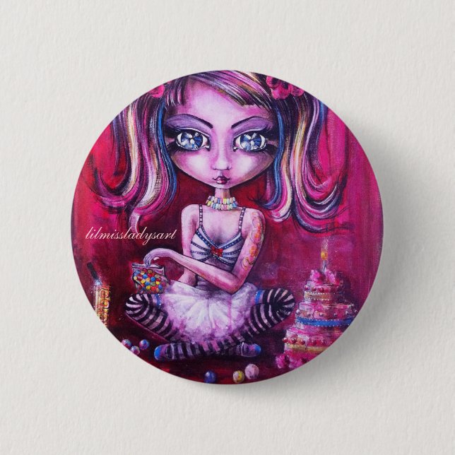 Badge Rond 5 Cm Bonbons à amour d'oeil (Devant)