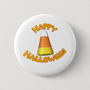 Badge Rond 5 Cm Bonbons au maïs heureux à Halloween
