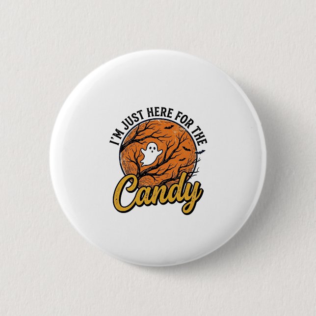 Badge Rond 5 Cm Bonbons Halloween Fantôme Conception Vectorielle V (Devant)