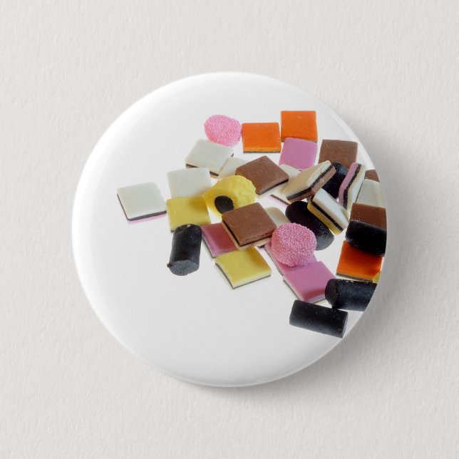 Badge Rond 5 Cm Bonbons Licorice avec espace de copie (Devant)